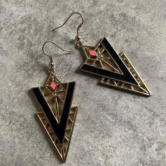 Jewelry - Gold Aztec pattern earrings